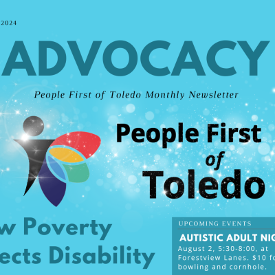 A cropped header image of People First of Toledo's August 2024 newsletter.