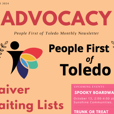 A banner image of People First of Toledo's October advocacy newsletter.