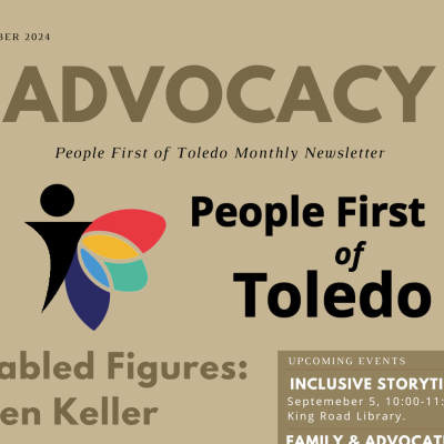 A banner image of People First of Toledo's September advocacy newsletter.