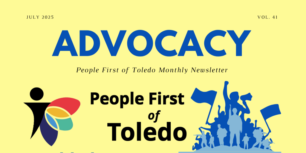 A banner header of People First of Toledo's July 2025 newsletter.