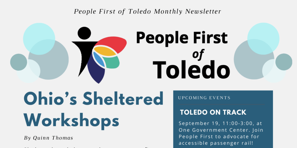 A banner image of People First of Toledo's September 2025 advocacy newsletter.