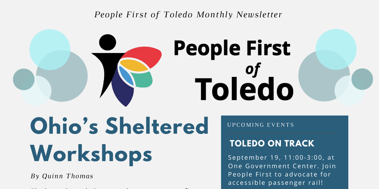 A banner image of People First of Toledo's September 2025 advocacy newsletter.